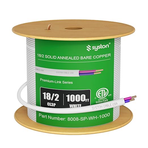 Syston Cable Technology 18/2 LED Lighting Dimmer Dimming Luminaire Control Wire by SystonCableTechnology