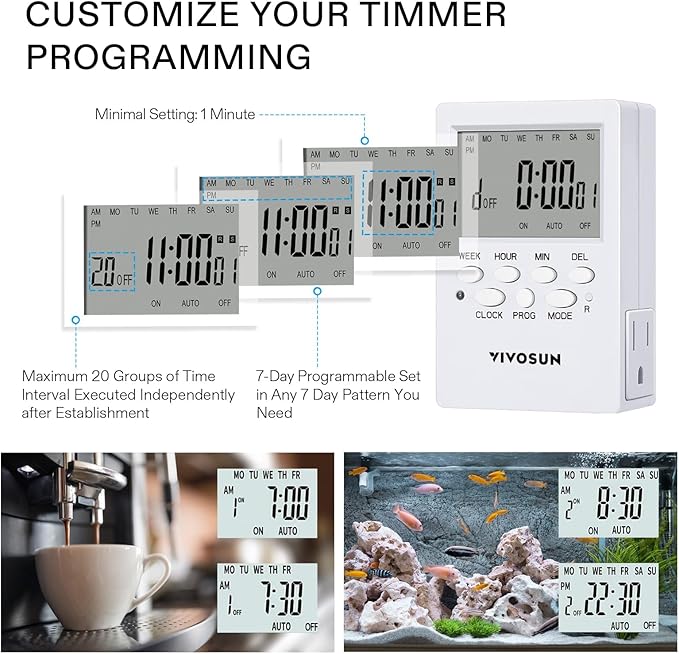 VIVOSUN 7 Day Programmable Digital Timer - Image 4