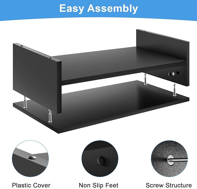 Marbrasse Monitor Stand Riser, 2 Pack 16.5 Inch 2 Tier Computer Monitor Stand - Image 3
