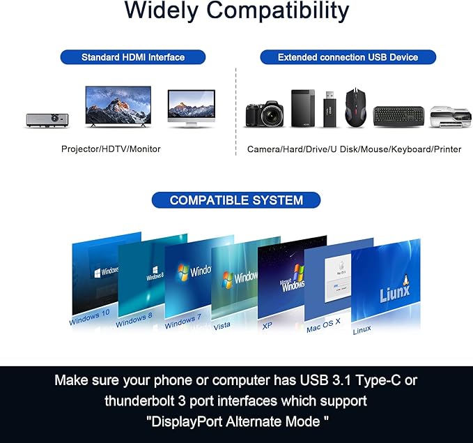 USB C Hub, QGeeM USB 4k to HDMI Adapter, 7 in 1 USB-C Dongle - Image 8