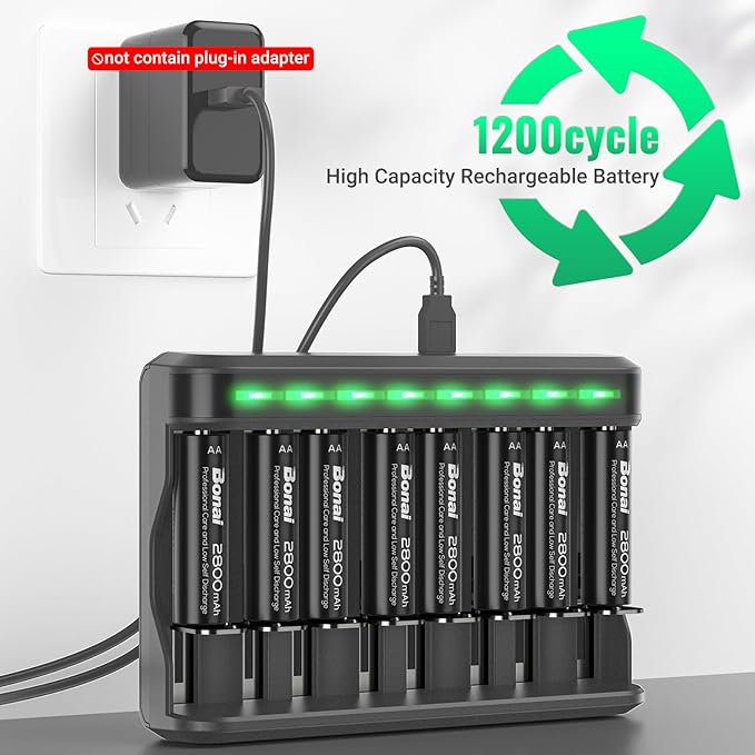 BONAI AA Rechargeable Batteries 2800mAh 8pack - Image 3