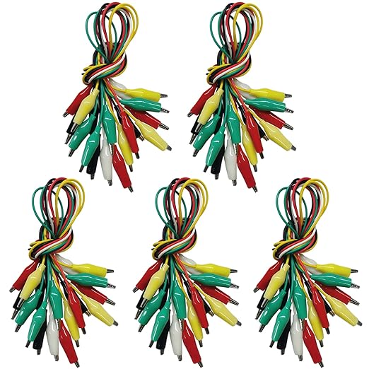 50PCS Crocodile Alligator Clips Electrical, 5 Colors Test Leads & Probes by by Swaytail