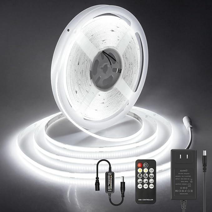 ALITOVE 32.8ft COB Led Strip Light White 6500K Super Bright 24V LED Strip Lights by ALITOVE