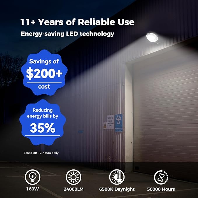 AIKVSXER LED Barn Lights 160W 24000LM Yard Area Light Dusk to Dawn Outdoor - Image 2