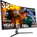 SANSUI 32-Inch Curved Gaming Monitor WQHD 2560 x 1440 180Hz Curved 1500R -Fast by SANSUI
