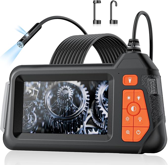 Endoscope Camera with Light: Dual Lens Industrial Endoscope Borescope by TGJOR