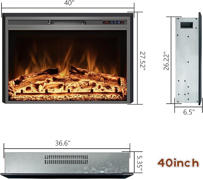 Trim Kit for 40" W x 27.5" H Electric Fireplace Inserts - Image 4