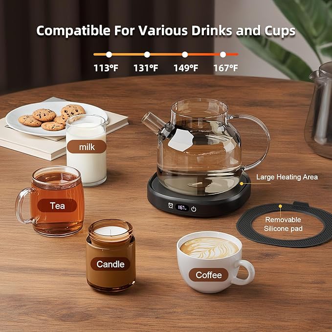 Coffee Mug Warmer & Unique Marbling Mug Set, Smart Heated Electric Cup Warmer - Image 6