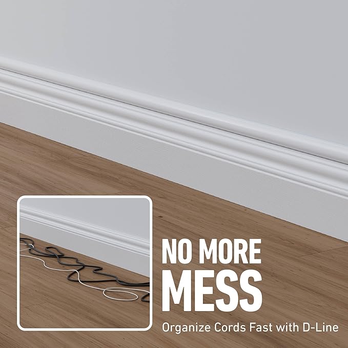 D-Line Cable Raceway On-Wall Cord Cover | 1D3015W | Surface Mount Electrical - Image 6