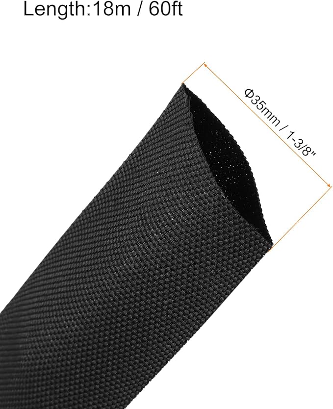 MECCANIXITY Braided Cable Sleeves Heat Shrinkable Fabric Sleeving, 1 3/8" 60ft - Image 2