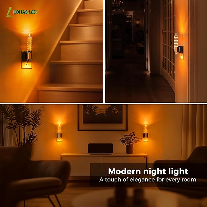 L LOHAS LED Night Light, Amber Candle Night Lights Plug into Wall, 2 Pack 0-100 - Image 7