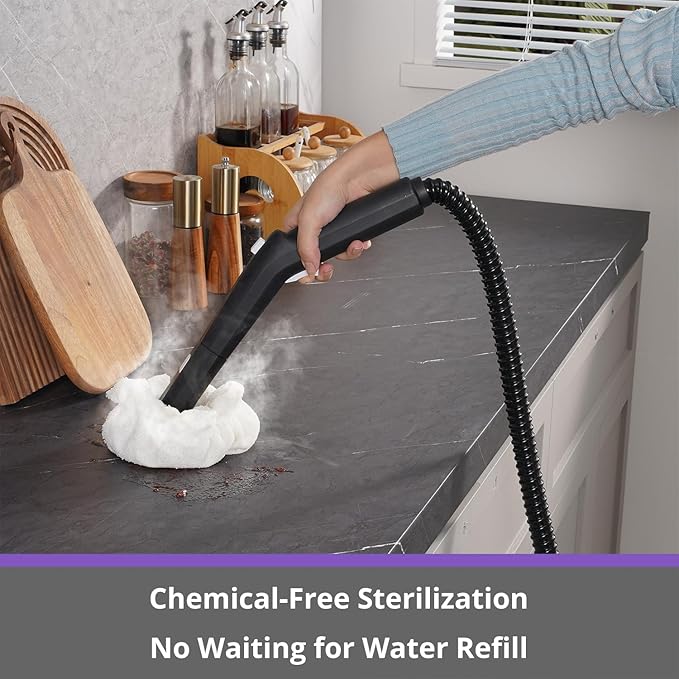 awasky Steam Cleaner: 1650W, Fast 50-Sec Heat-Up-21-Piece Kit Refill Anytime-No - Image 5