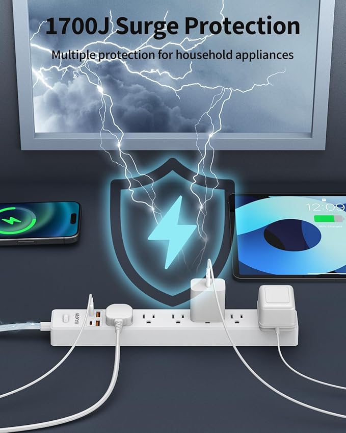 15 Ft Power Strip Surge Protector - Image 6