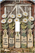 Bvtewkhz Rustic Daisy Barn Door Flowers 1 Gang Single Toggle Decorative Light by Unknown