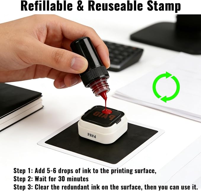3-in-1 Office Paid/Entered/Approved Stamps - Image 6