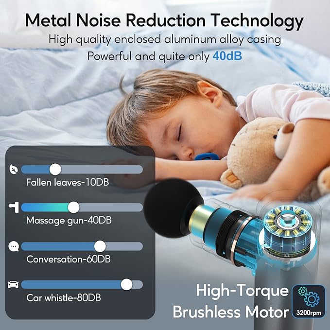 arboleaf Massage Gun Deep Tissue, Full-Metal Electric Portable Hand Held - Image 6