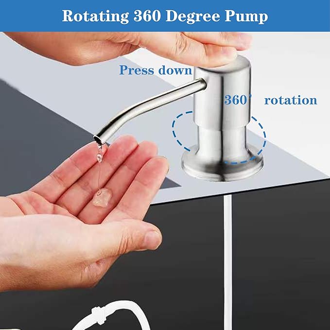 Soap Dispenser for Kitchen Dish Sink Built in Soap Dispenser Pump Chrome - Image 5