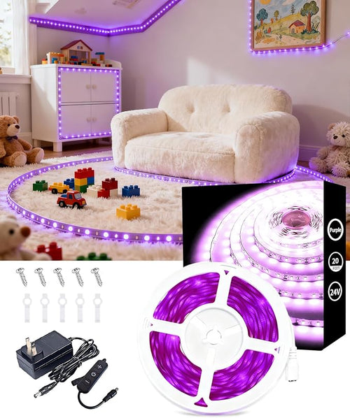 Aalnfe Purple Led Lights Strip for Bedroom Indoor Rope Lights Black Pagage Led by Aalnfe