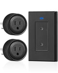 Black Remote Control Outlet Plug, WILAWELS Wireless Light Switch, On Off Remote by Wilawels