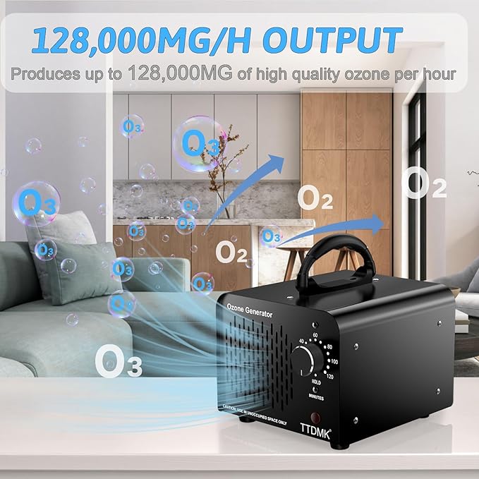 Ozone Generator 128, Commercial Ozone Machine Odor Removal, High Capacity Ozone - Image 2