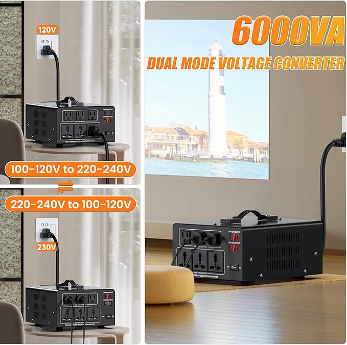 6000W Voltage Converter Transformer Step Up 110V/120V to220V/240V or Step Down - Image 2
