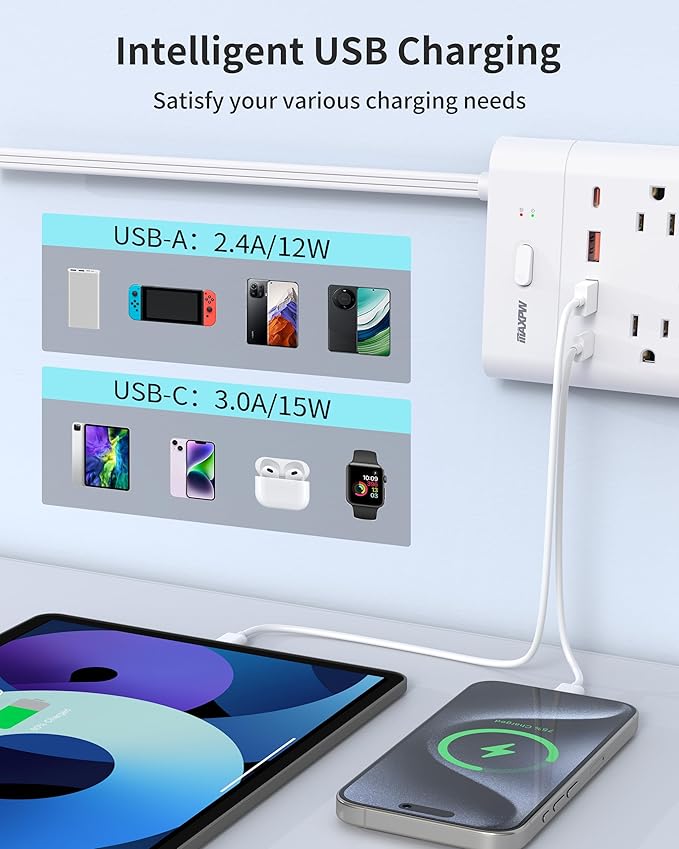 Power Strip Surge Protector Outlet Extender - Image 4