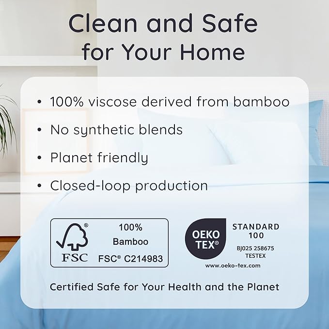 Bambaw 100% Viscose Derived from Bamboo Fitted Sheet Only, Cooling Fitted Sheet - Image 6