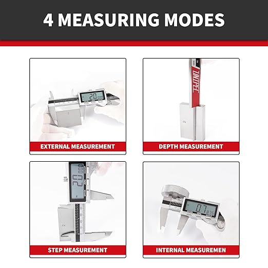 6" / 150 mm Stainless Steel Digital Caliper & Stainless Steel Rule Set - Image 4