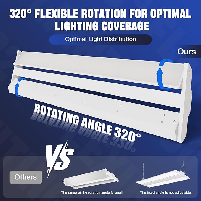 JTT LED Linear High Bay Light 300/240/200W, 3FT 45000LM Linear Shop Light - Image 4