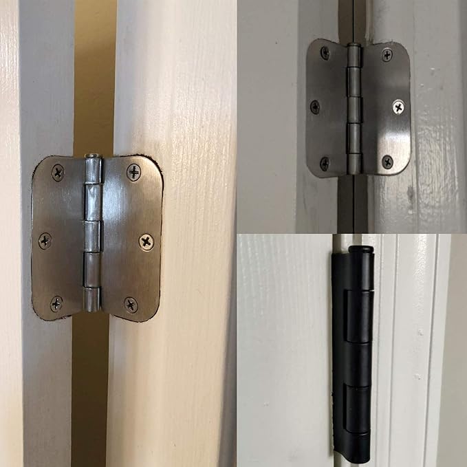 42 Pack Matte Black Door Hinges 3.5 Inch 5/8" Radius, Interior 3 1/2" Bi-fold - Image 7