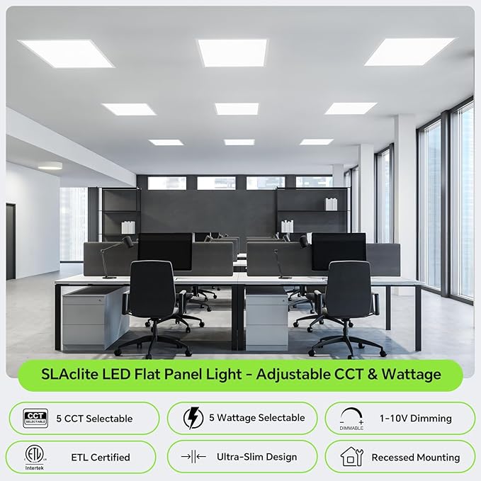 2x2 LED Light Flat Panel, 40/35/30/25/20W, 5 Color Temps 2.7K/3K/3.5K/4K/5K - Image 2