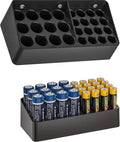 RUDDLIN Battery Storage Organizer Battery Storage Box Black Fits 16 AAA & 12 AA by RUDDLIN