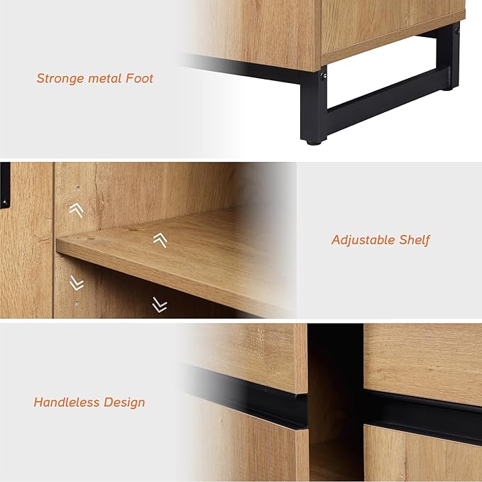 WAMPAT Modern TV Stand for TVs up to 110 inch, 3 in 1 Wood Entertainment Center - Image 4