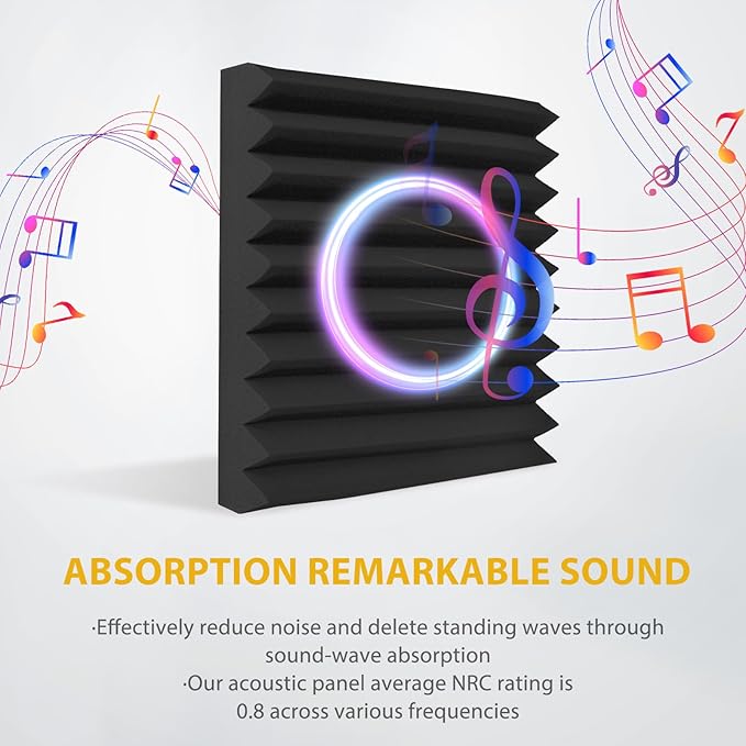24 Pack Acoustic Foam Panels 1" x 12" x 12" Sound Proof Foam Panles Saiqiang - Image 2