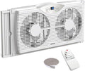 shinic Twin Window Fan with Reversible Airflow, Thermostat Controlled, 3 Speeds by SHINIC