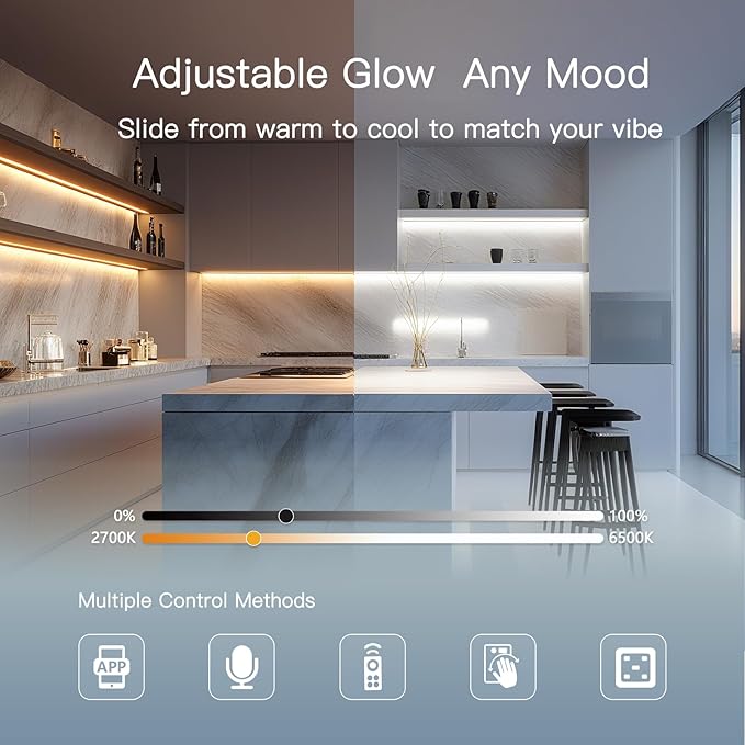V4light Plug in Under Cabinet Lighting, 6 Pack 12 Inch Ultra-Slim LED Light Bars - Image 3