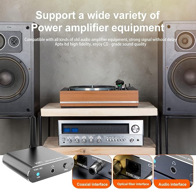 Bluetooth 5.2 Receiver Adapter for Old Home Stereo Receiver Speakers, Wireless - Image 6