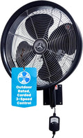 HydroMist F10-14-011 18 Inch Mounting Bracket Outdoor Oscillating Fan by HydroMist