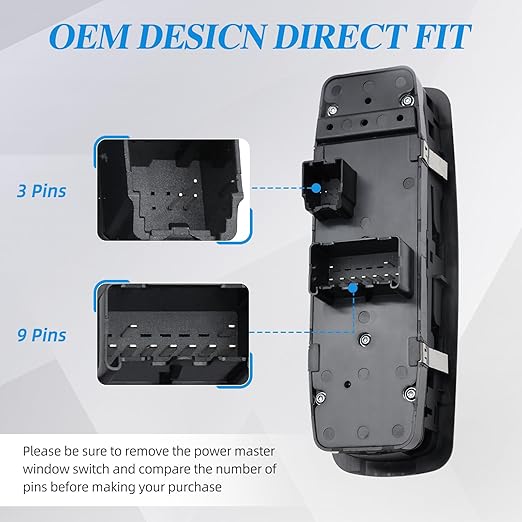 WUANGKI Power Window Switch Front Driver Side | 9+3 Pins | Compatible - Image 4