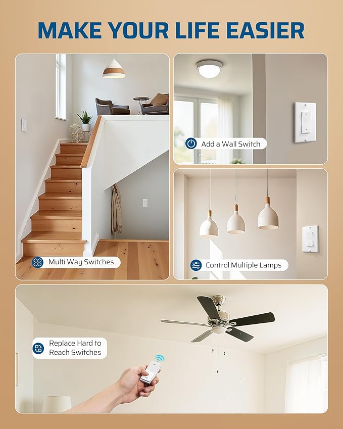 DEWENWILS Wireless Light Switch and Receiver Kit, No Wiring, No Interference - Image 6
