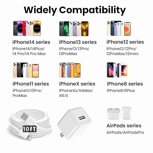 iPhone Charger, 2 Pack 10ft iPhone Charger Data Sync Transfer Lightning Cable - Image 4
