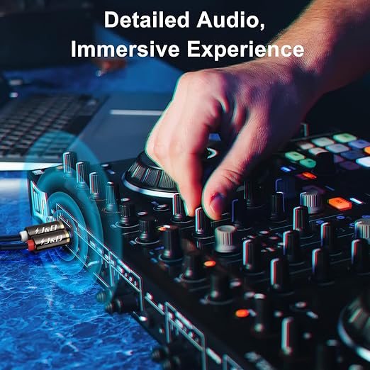 J&D RCA Cable, Copper Shell 2RCA Male to 2RCA Male Stereo Audio Cable, 6 Feet - Image 4