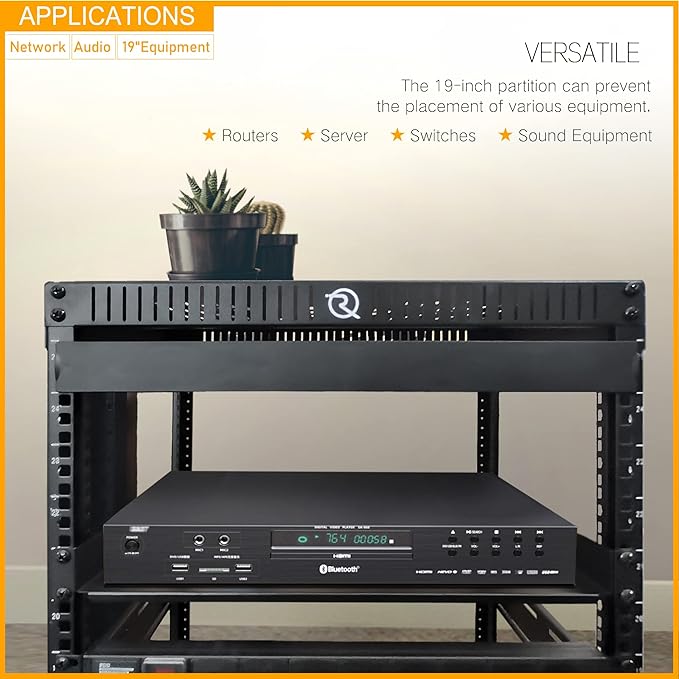 RIVECO 2 Pieces 1U Rack Shelves 19” Tray Cabinet Mount Vented Cantilevers - Image 5