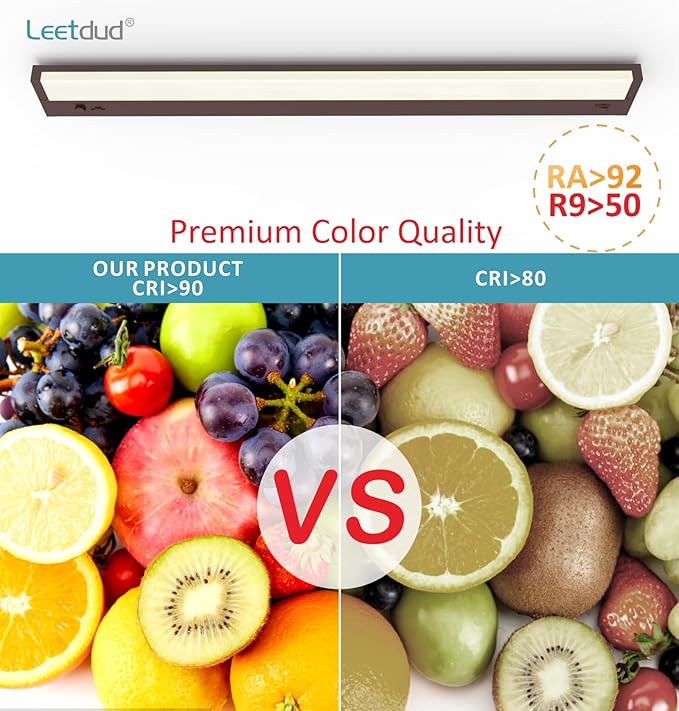 Leetdud Under Cabinet Lighting Plug in or Hardwired Built-in Dimmer, 32 Inch 16W - Image 8