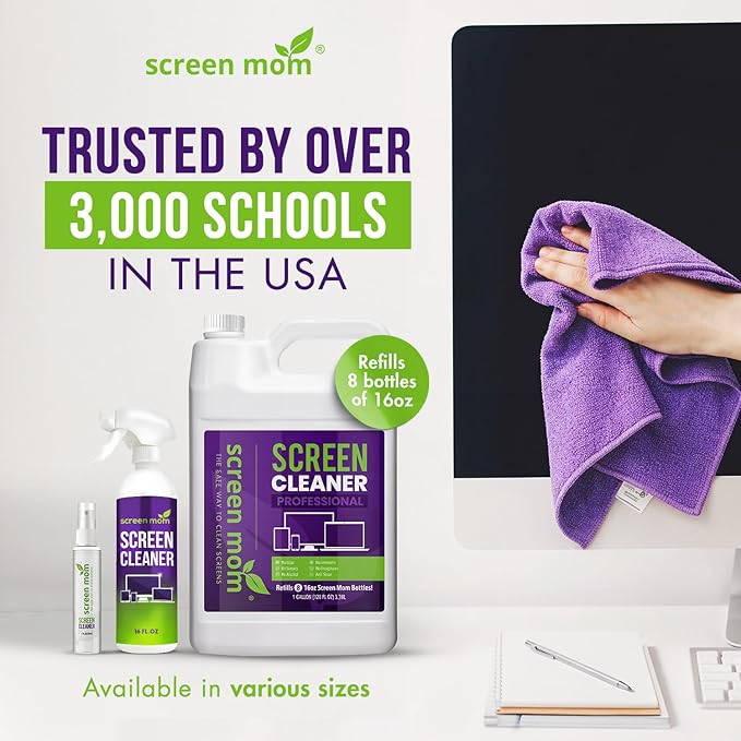 Screen Mom Screen Cleaner Spray and Microfiber Cloth 2-Pack Screen Cleaner - Image 5
