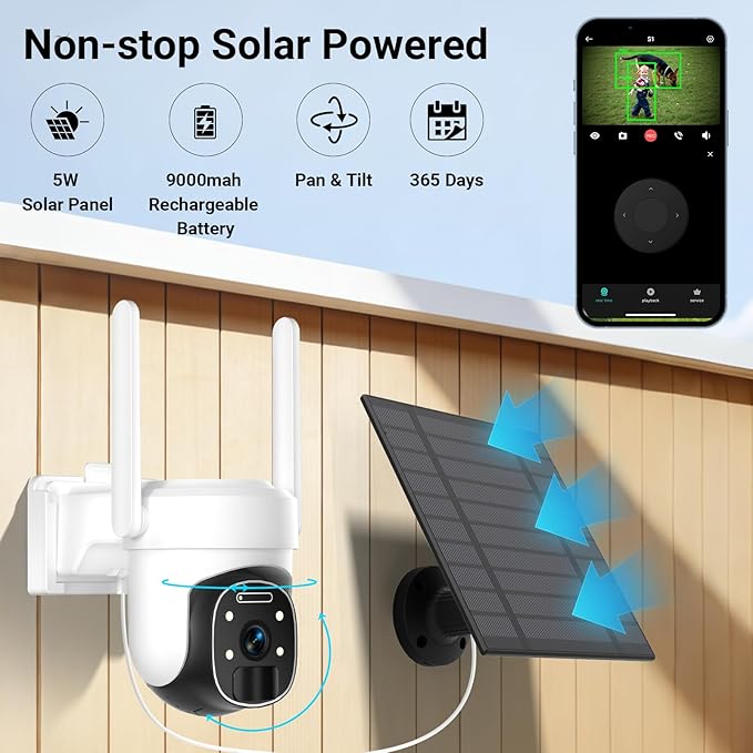HUEVUE 4G LTE Cellular Security Camera Outdoor, 2K No WiFi Solar Camera Outdoor - Image 2