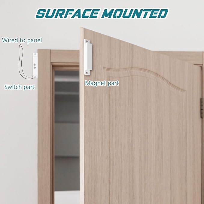 Tellegloww 10 Sets NC Wired Surface Mounted Alarm Magnetic Door Contact Sensor - Image 5