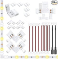LightingWill 2 Pin LED Strip Light Connector Kit, 8mm Solderless Adapter by LightingWill
