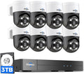 【Human Tracking+300°Pan 90°Tilt】 Hiseeu 4K PoE Security Camera System, Wired by Hiseeu