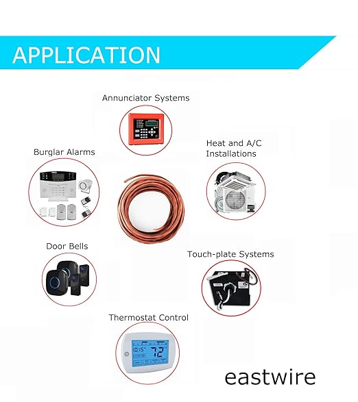 EASTWIRE 18/4 100ft Thermostat Wire, Solid Copper Wire, 18 Gauge Conductor - Image 4